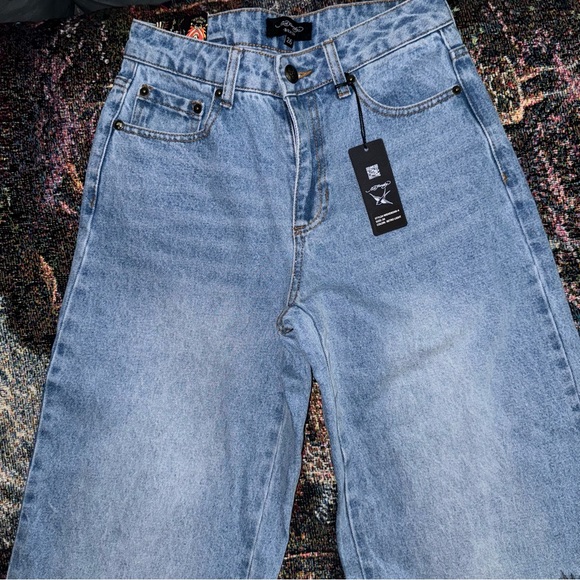 Ed Hardy Heart Dagger Love Wide Leg Loose Fit Retro Light Jeans Size 26& 32 - Picture 5 of 5